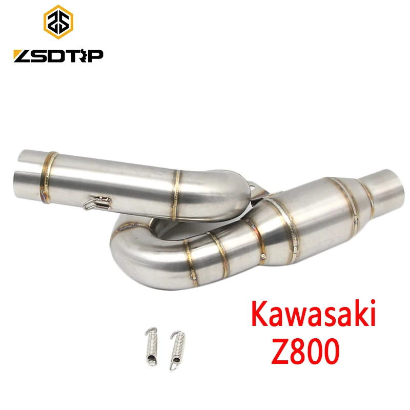 

ZSDTRP мотоциклетная Соединительная труба средней длины, Слип-он, выхлопная труба для Kawasaki Z800 2013-2016, Соединительный адаптер для выхлопной труб...