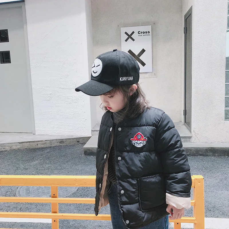 Drop Shipping Boys Girls Children Solid Coats Winter Autumn Black Jacket Baby Cotton Cute Fashion Outwear DA10049 | Детская одежда и