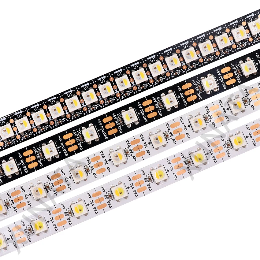 1 м 2 м 5 м DC5V прибор приемно-как WS2812B 5V SK6812 RGBW Светодиодная лента светильник гПа 4 цвета в 1 светодиод Водонепроницаемый 30/60/96/144 светодиодов/m