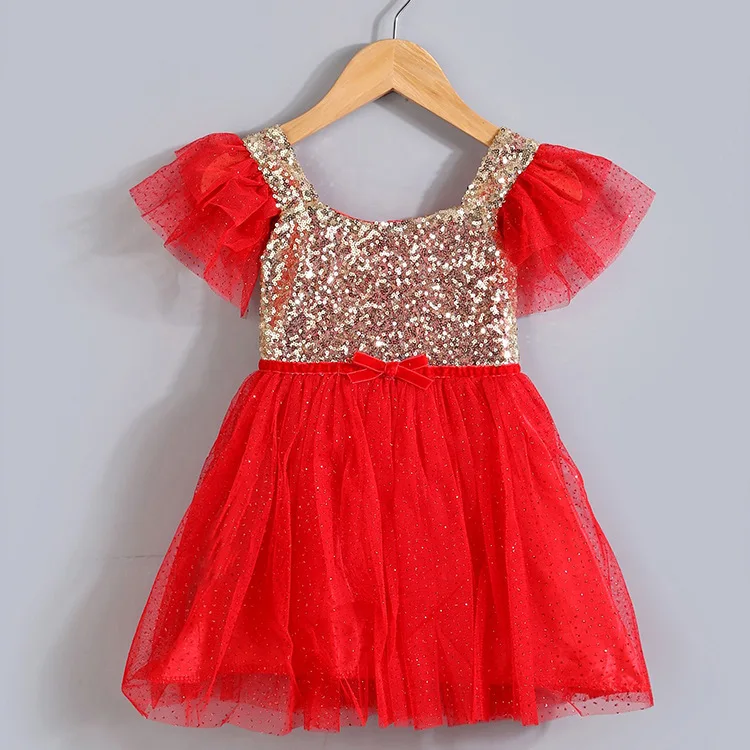 Детское летнее платье-пачка с золотыми блестками розовое платье | Детская одежда