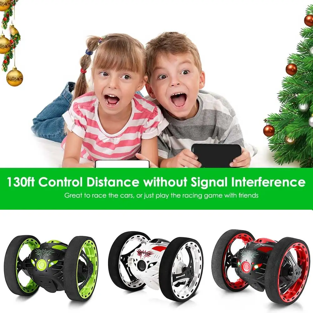 Mini Bounce Car 2.4GHz RC with Flexible Wheels Rotation LED Light Remote Control Robot Toys for Gift | Игрушки и хобби