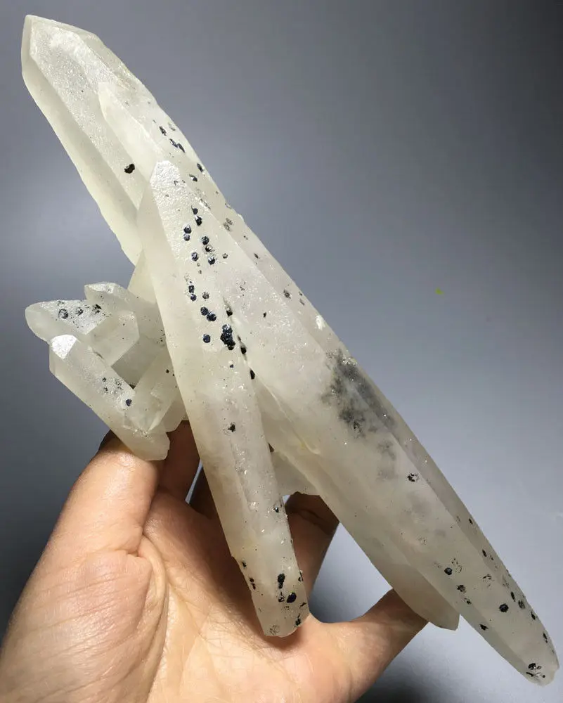 456g 225MM NATURAL WHITE QUARTZ CRYSTAL WAND POINT Healing FORM Inner Mongolia abajur | Дом и сад