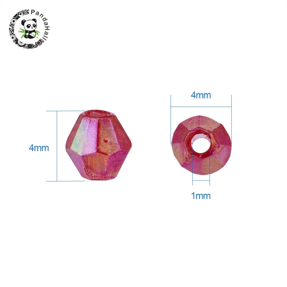 2500pc/box 10 Colors Environmental AB Color Plated Transparent Acrylic Beads Faceted Bicone Mixed For DIY Jewelry 4x4mm | Украшения и