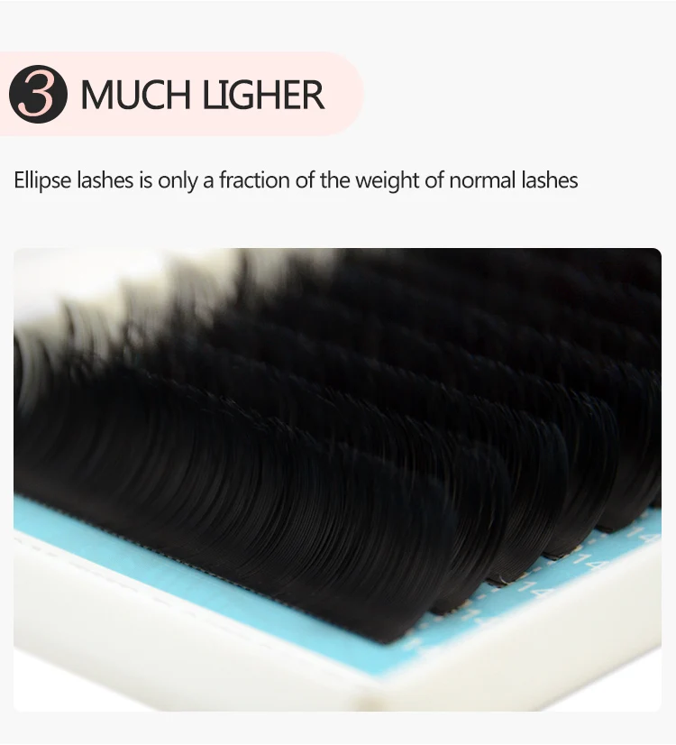 Lashonly матовые плоские ресницы для наращивания Индивидуальные ресницы для ресниц в виде плоского эллипса с разделенными кончиками мягкие шелковые плоские ресницы для ресниц