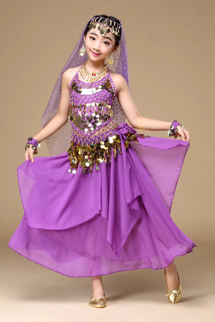 Новинка 2017 года комплекты для Танцев Живота девочек Одежда танцев качественное