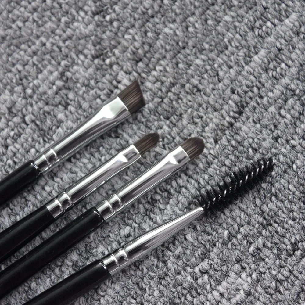 HAPPY MAKEUP Профессиональный набор кистей для макияжа из натурального козьего волоса, медный наконечник, пудра, Базовая кисть для теней, 10 шт. в комплекте, мешочек