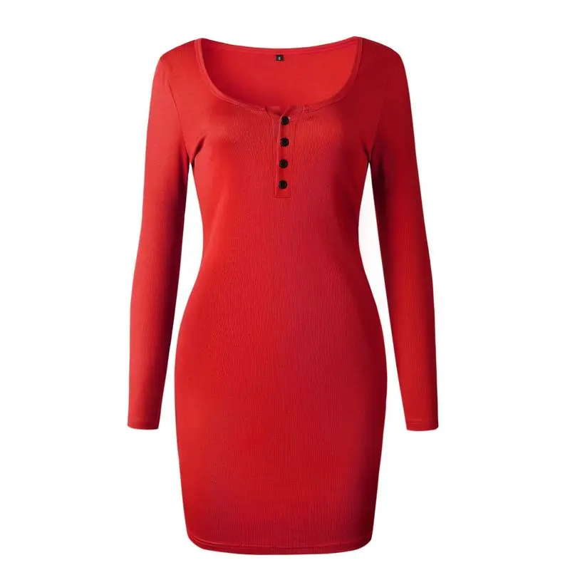 Осень 2018 г. для женщин пикантные облегающее платье с длинным рукавом