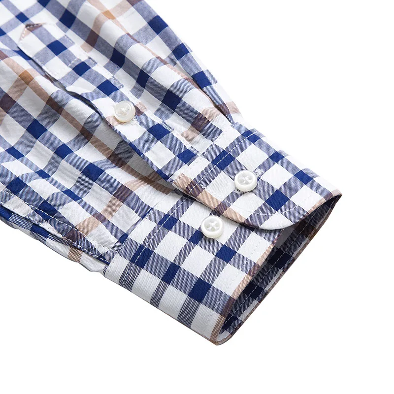 Рубашка мужская с длинным рукавом 100% хлопок в клетку oxford shirts for men social shirtoxford shirt