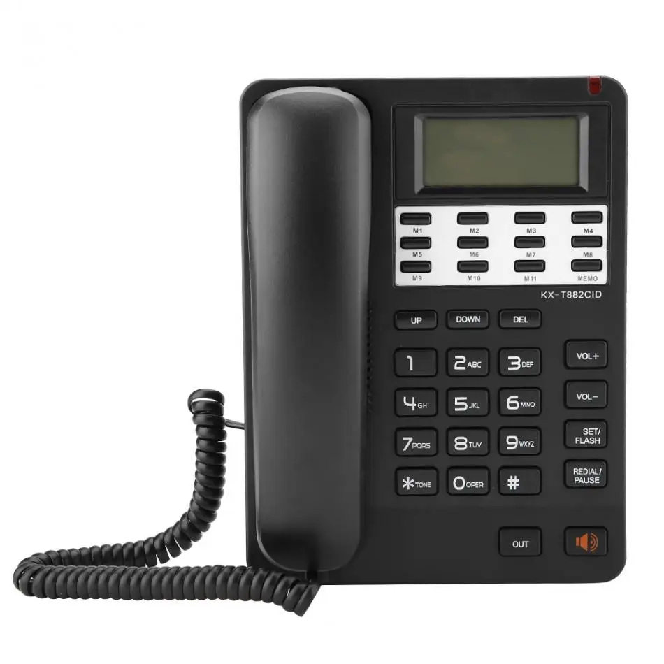 Офисный стационарный телефон DTMF \ FSK двойная система для домашнего отеля проводной настольный телефон цифровой ЖК-дисплей