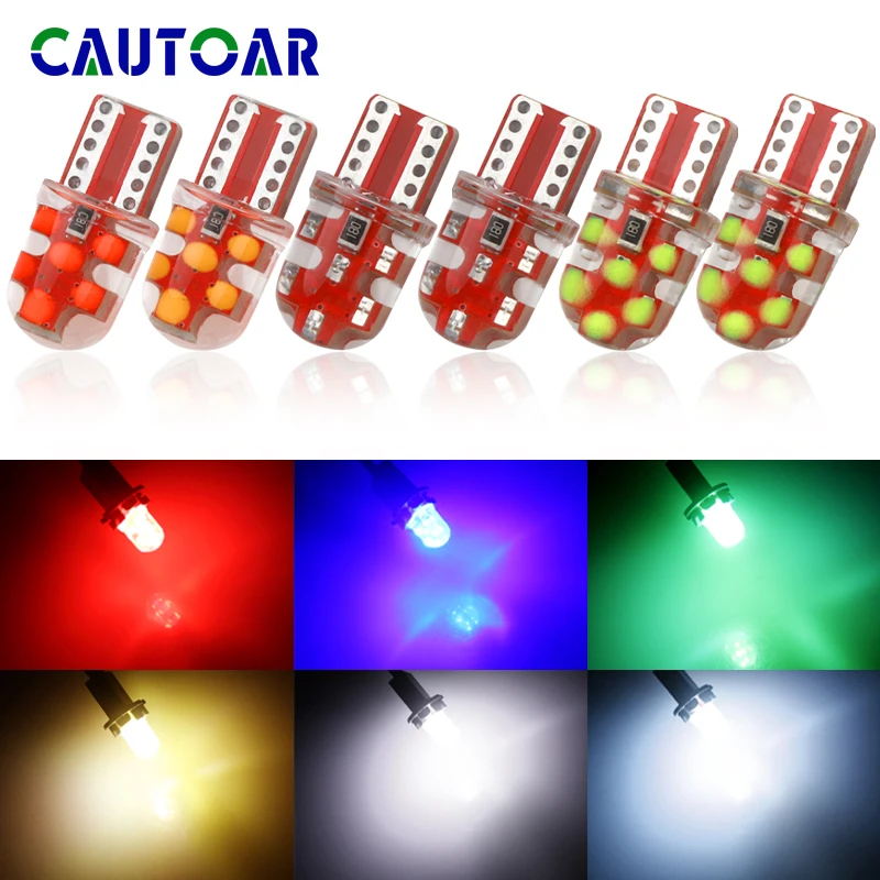 Новинка 4 шт. T10 COB силикагель 194 168 501 w5w Светодиодная лампа canbus 12SMD Автомобильный