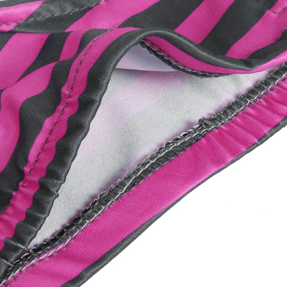 Женский полосатый купальник с высокой талией свободный пляжный на бретельках