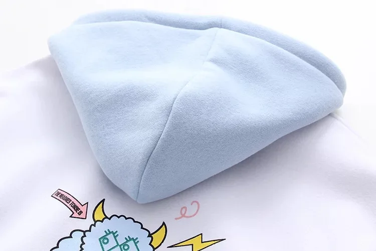 GBYXTY корейский стиль мультфильм вышивка Kawaii толстовка женская с длинным рукавом капюшоном карман толстые пуловеры Толстовки Пот ZA273