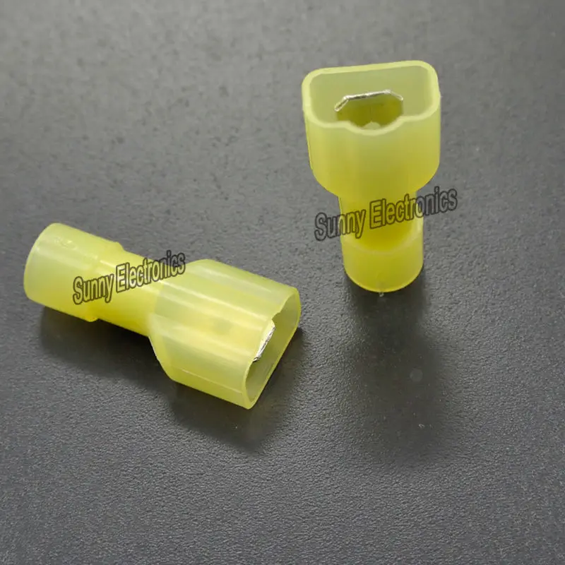 

12-10 AWG FULLY INSULATED 1/4" Male SPADE CRIMP CONNECTOR TERMINAL (QTY500) NEW