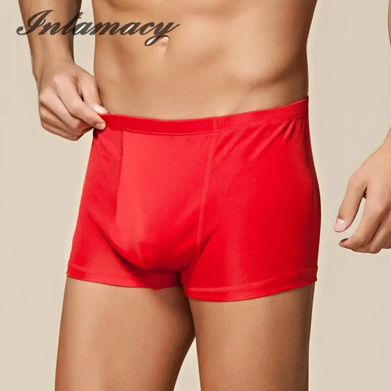 Трикотажное нижнее белье из 100% чистого шелка удобные мужские брюки с талией|underwear