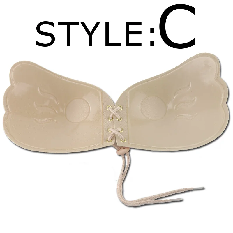 Skin Style C(SD) Blinvas, невидимый бюстгальтер, пуш-ап, размера плюс, липкий, без бретелек, с открытой спиной, бюстгальтер, сексуальные бюстгальтеры для мам, пуш-ап, Bralett Fly, бюстгальтеры - Цвет: Skin Style C(SD)