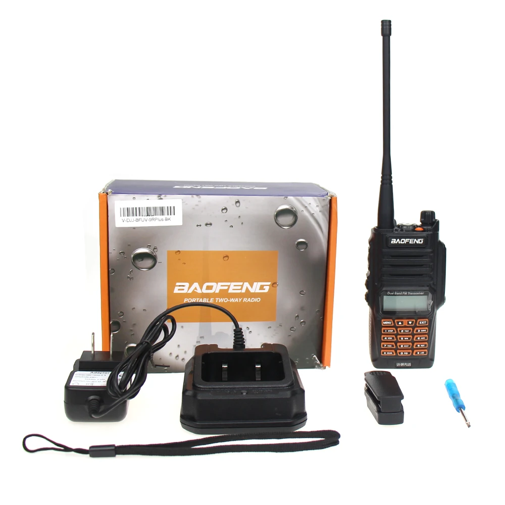Новейший Baofeng UV-9R Plus Walkie Talkie Водонепроницаемый 8 Вт UHF VHF Двухдиапазонный 136-174/400-520 МГц Ham CB радио FM трансивер сканер
