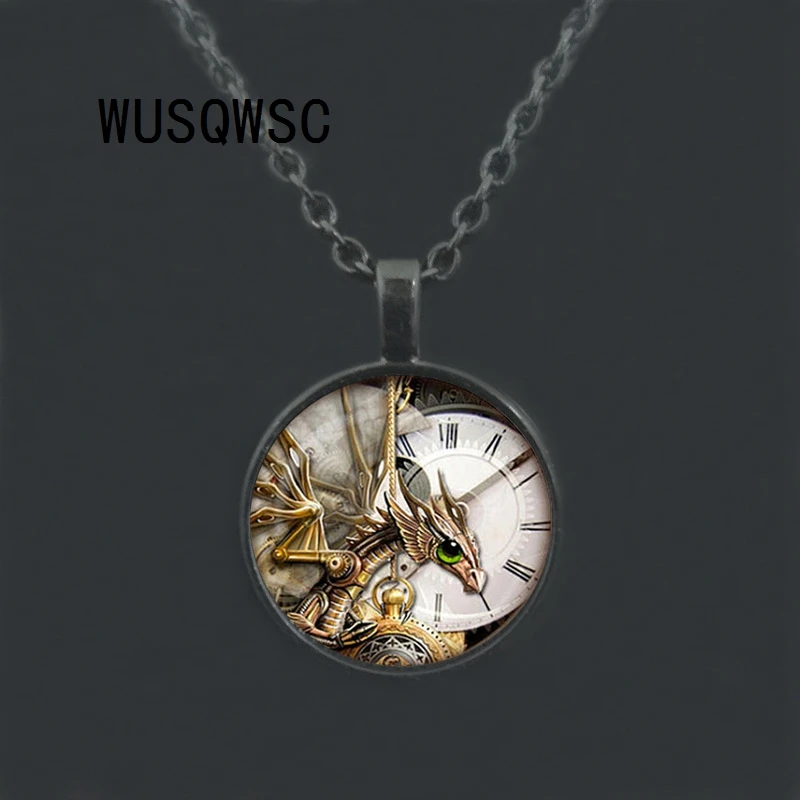 WUSQWSC 2018 Новый горячий благородные украшений стимпанк часы кулон кварцевое