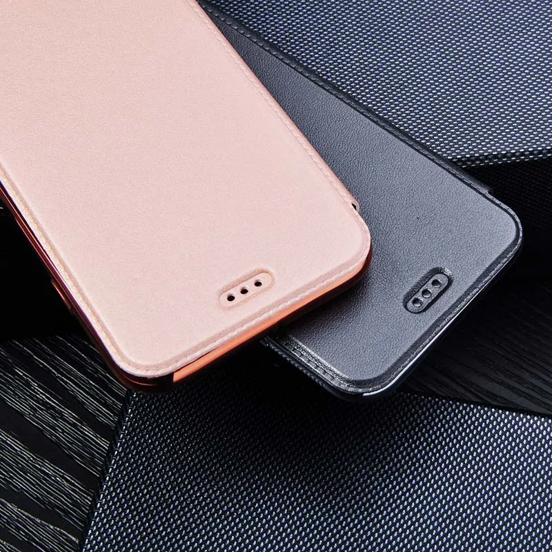Мягкий силиконовый кожаный чехол-книжка чехол для iPhone 5 5S SE 6 6s 7 8 Plus X с подставкой из розового золота