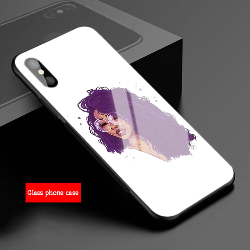 Милый в африканском стиле девушка чехол для телефона из закаленного стекла iPhone X
