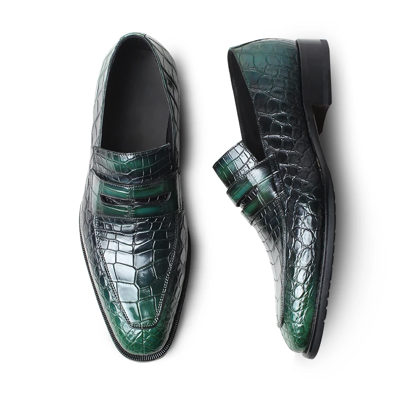 VIKEDUO 2020 New Crocodile Skin Men's Shoes Patina Luxury Brand Loafer Driving Leather Footwear Male Slip On Zapato Hombre | Обувь