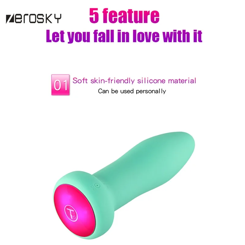 Zerosky Smart Anal Plug Vibrator Colorful Silicone Butt Vibrating For Prostate Massager Sex Toys for Women Men | Красота и здоровье