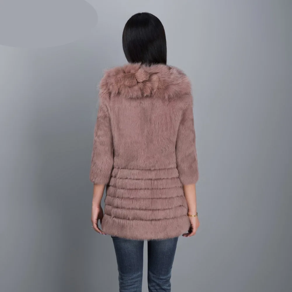 Волнистая вышивка шуба из натурального кролика верхняя одежда женская хлопковая