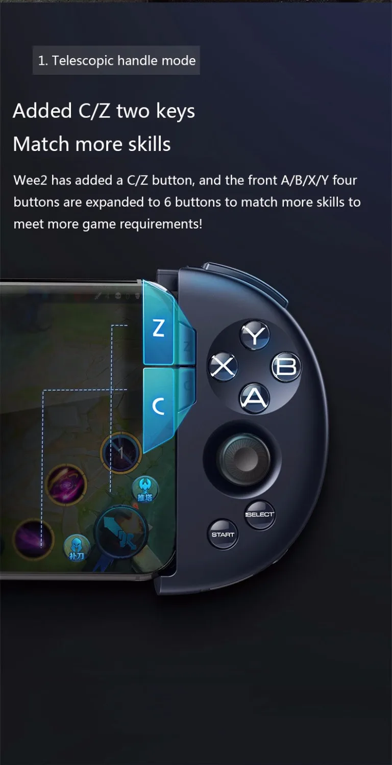 Flydigi Wee 2 мобильный игровой контроллер pubg мобильный телескопический Bluetooth геймпад клавиатура/переходник для мыши Android/IOS джойстик