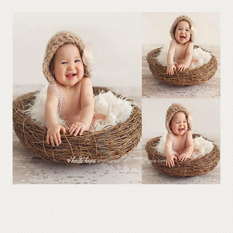 newborn photography prop creative bird's nest  100 days baby  photography  baby basket