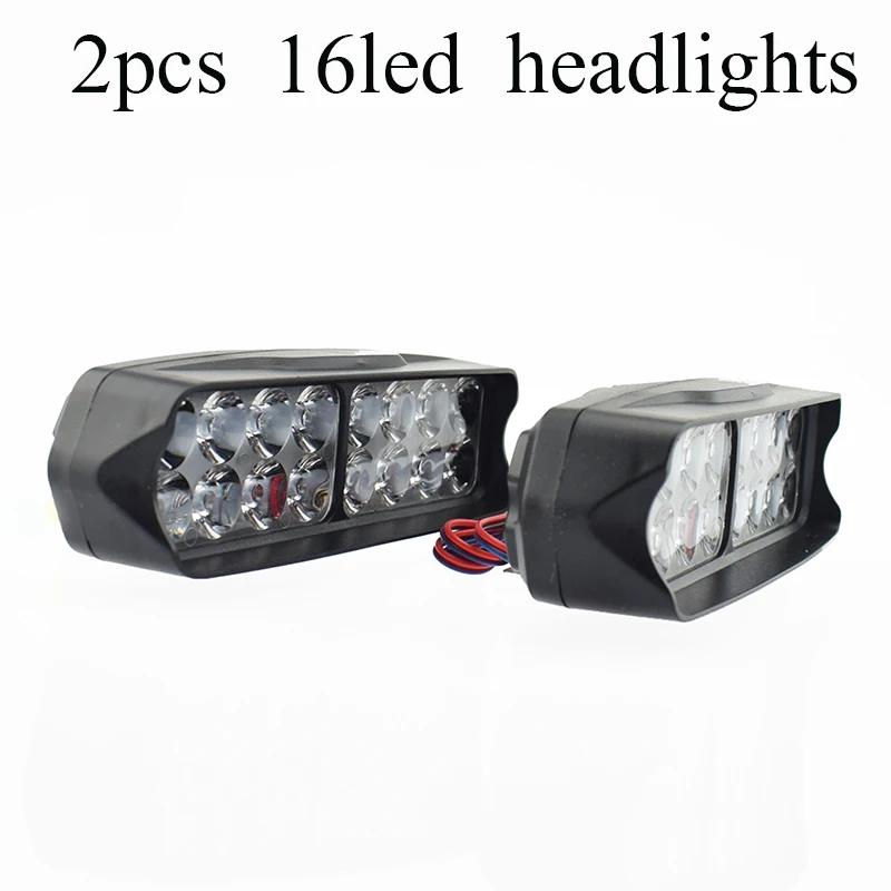2pcs -16led Мотоциклетные фары светодиодный мото рабочее освещение Автомобильные фары 12v 12 Вт/18 Вт/24 Вт/Вспомогательные огни лампы авто аксессуары для авто противотуманных фар - Цвет: 2pcs -16led
