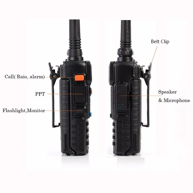 2 шт. профессиональная двусторонняя рация ht baofeng uv 5r 2800 мАч Любительская дальнего