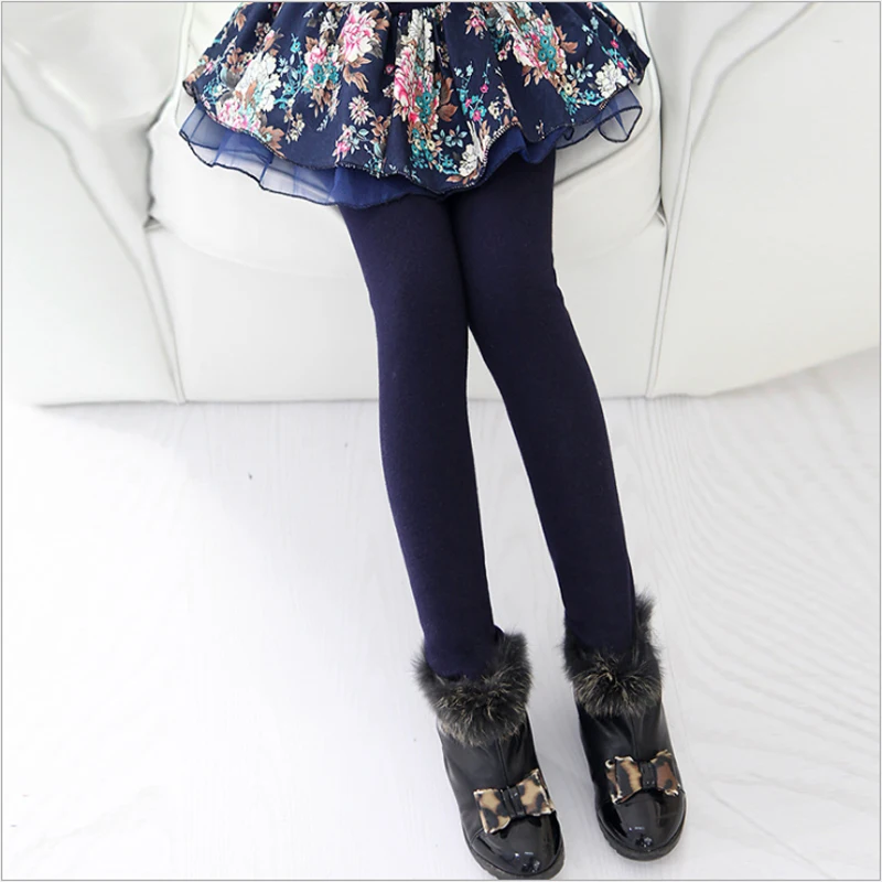 winter girl pants Girls Skirt-pants flowers lace Cake Tutu skirt girls warm kids leggings children thicken skinny trousers | Детская
