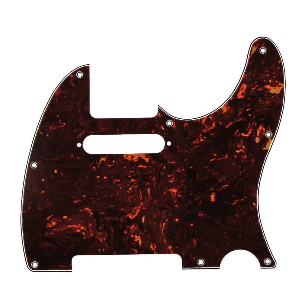 Brown Tortoise 4Ply FLEOR 1 шт. электрогитара Tele Pickguard скретч пластина 8 отверстий w/звукосниматель с одинарной катушкой отверстие для США/Мексика Tele гитары аксессуары - Цвет: Brown Tortoise 4Ply