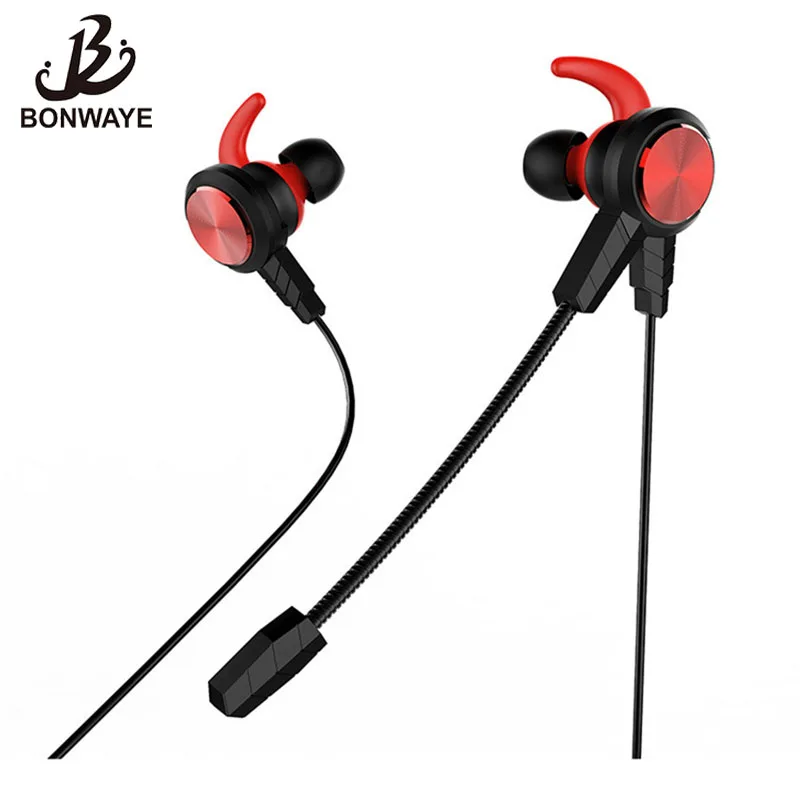 BONWAYE новый дизайн HiFi стерео звук в ухо наушники с длинным микрофоном для игр