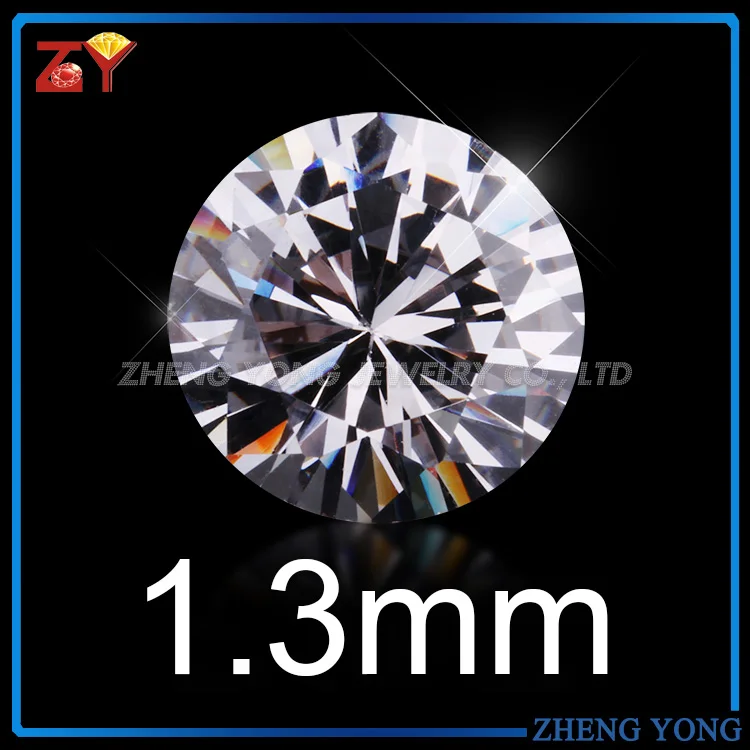 1.3mm-5A-1000pcs 1000 шт./лот AAAAA качество 0,8~ 3,0 мм белый кубический цирконий камень круглый блестящий огранки свободные CZ камень искусственные камни для ювелирных изделий - Цвет: 1.3mm-5A-1000pcs