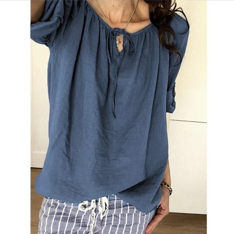 Белая/синяя рубашка поло с длинным рукавом хлопковые топы на завязках