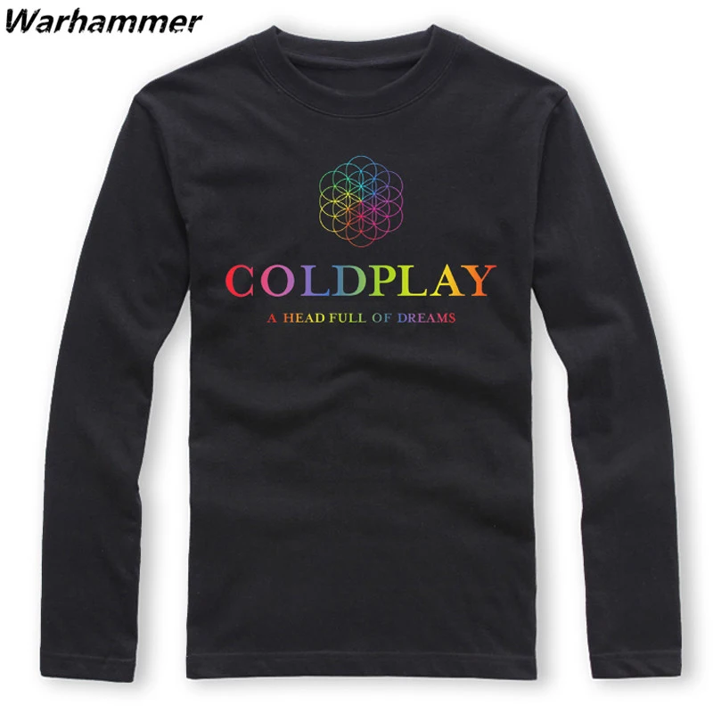 COLDPLAY рок группа с длинным рукавом мужская футболка голова полный снов рубашки