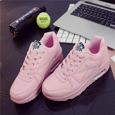 pink Breathable Женская спортивная обувь с дышащей сеткой, обувь для бега для женщин, белые Прогулочные кроссовки с воздушной подушкой, женская уличная обувь для бега - Цвет: pink Breathable