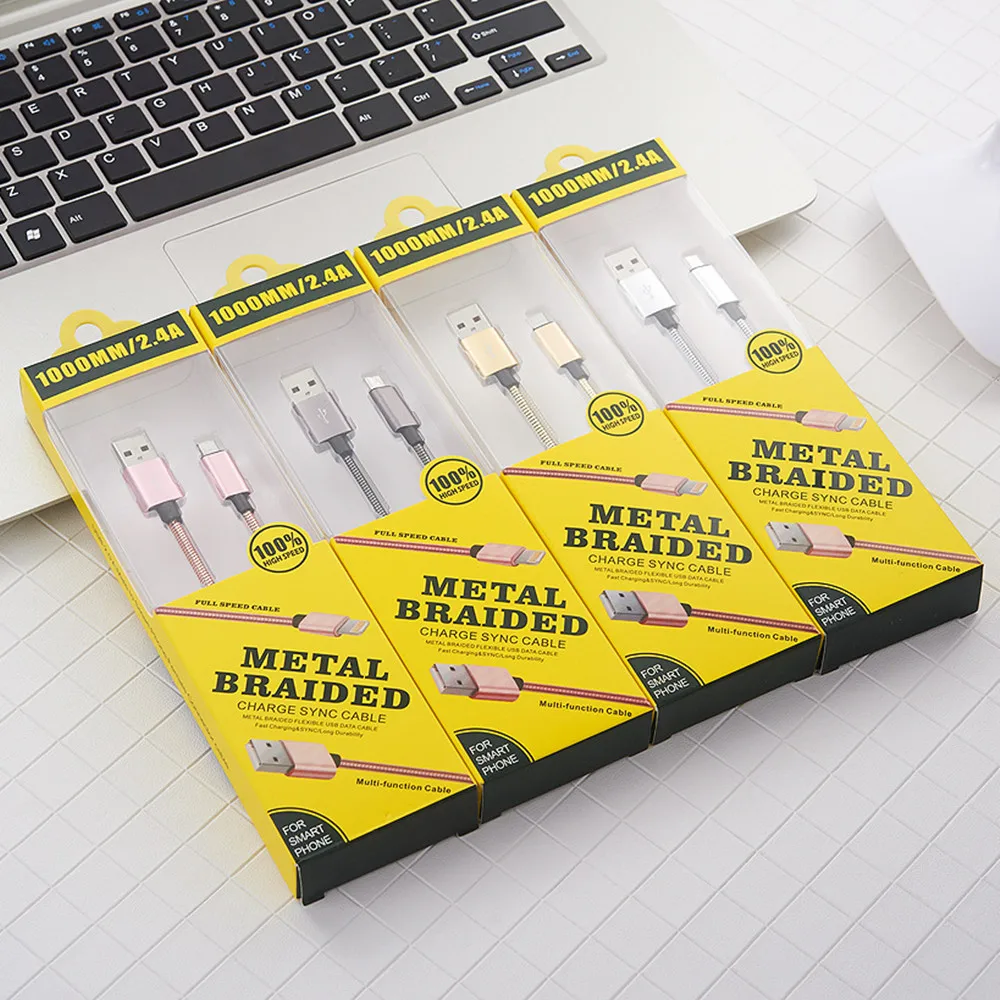 Многофункциональный кабель Type C зарядный провод с металлической оплеткой для