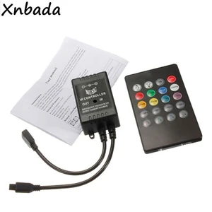 Миниатюрный звуковой сенсор, музыкальный RGB светодиодный контроллер с 20 клавишами дистанционного управления для 2835, 5050, RGB светодиодная Светильник та, 12 В постоянного тока