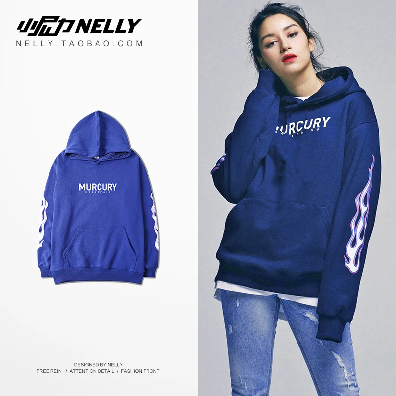 NELLY Осень зима 2019 толстовка с длинным рукавом и изображением пламени