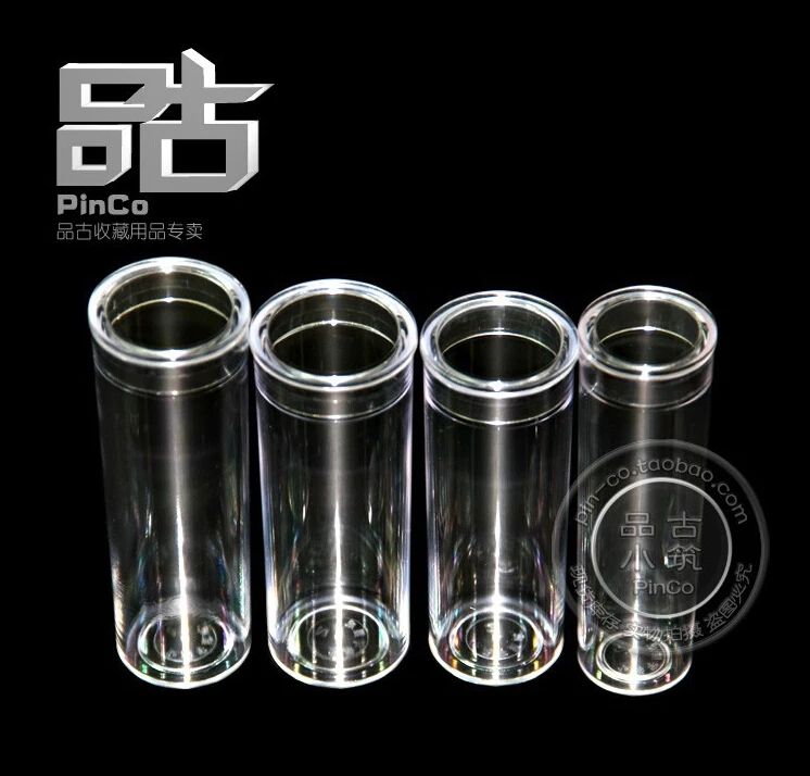 transparent plastic coins storage tube bucket pet pvc pmma medal all size collect protect prevent damage gross ware tool | Дом и сад