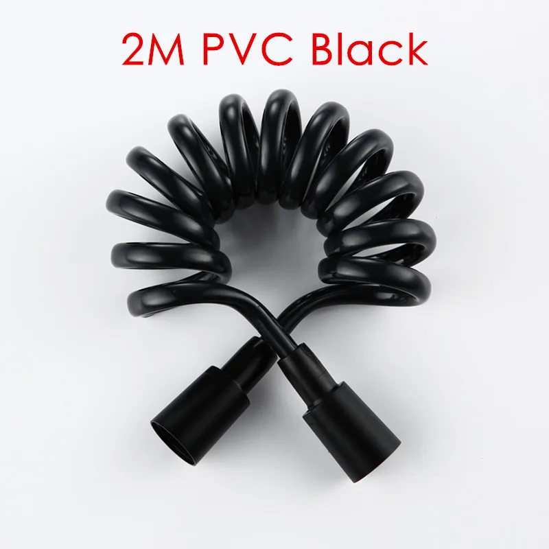 2M Black Rolya 1,5 метров Длина гибкие Ручной шланг для душа душевая трубка замена Никель матовый/черный/белый/хром/золотой/Античная коричневый - Цвет: 2M Black