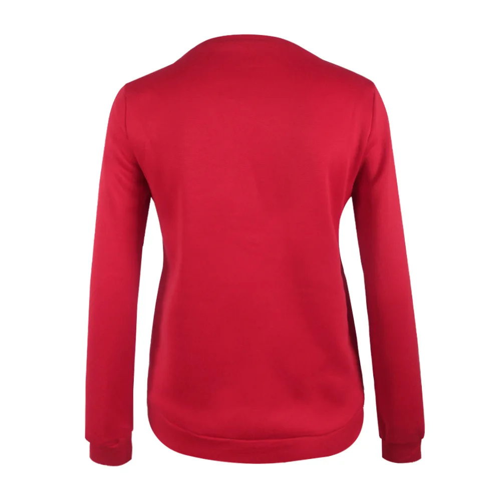 Женская толстовка на весну и осень с меховыми помпонами О образным вырезом без