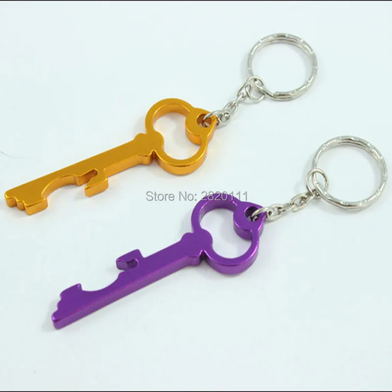 Wholesale-12Pcs открывалка для бутылок брелок из алюминиевого сплава пива рекламный