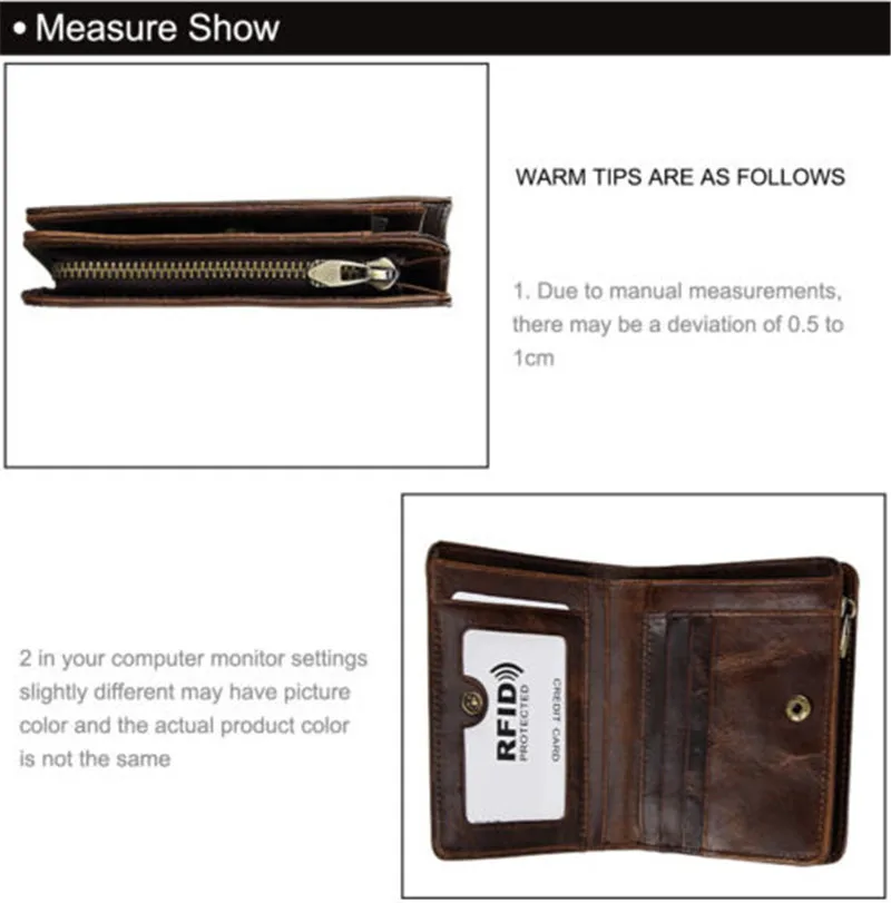 2018 Креативный новый модный мужской кожаный маленький кошелек RFID тонкий на молнии