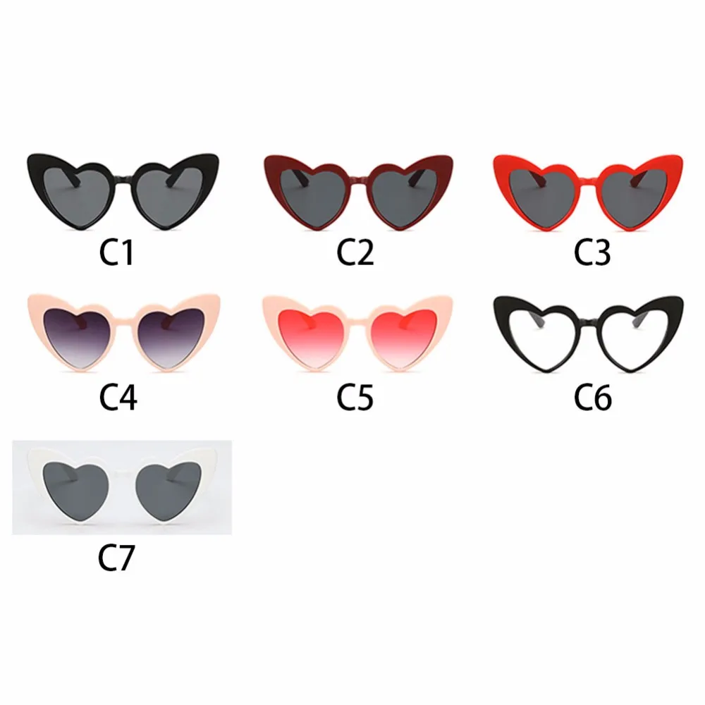 Для детей солнцезащитные очки мода в форме сердца милые дизайнер кадр для