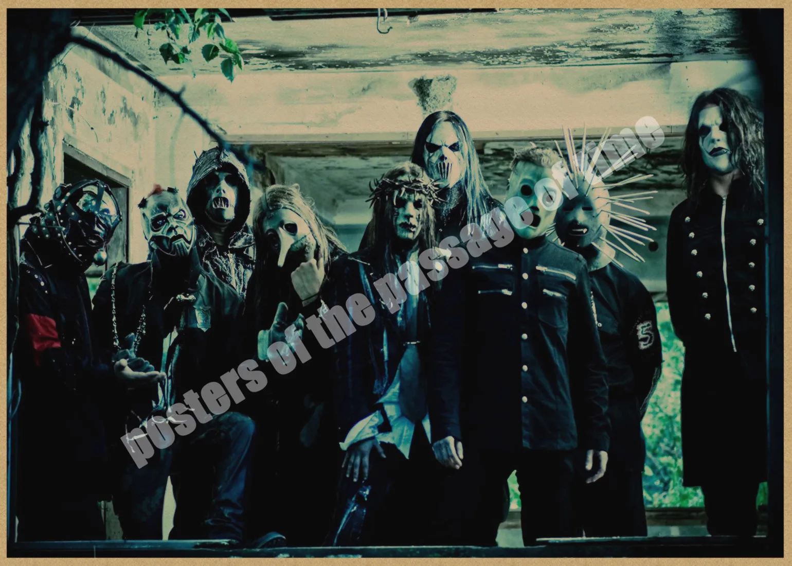 Slipknot тяжелый металл плакат/рок-группа/крафт-бумага/Бар плакат/наклейки на стены/Ретро плакат/декоративная живопись/30*20 см - Цвет: Розовый