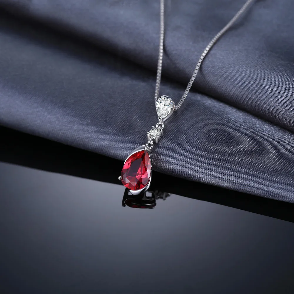 Ювелирный дворец 3ct созданное рубиновое ожерелье с подвеской 925 драгоценные
