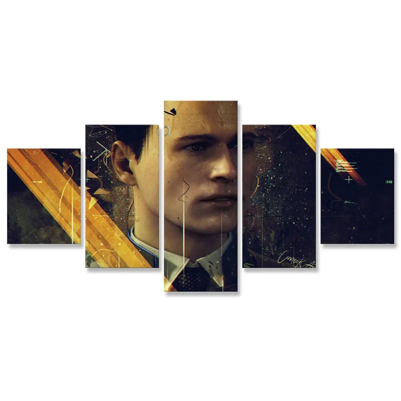 Детройт стать человеком настенная живопись 5 шт. домашний декор декоративные