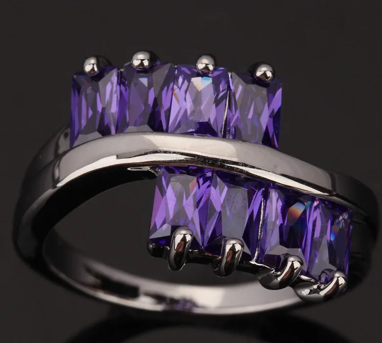 Гладкий Фиолетовый Цирконий стерлингового серебра 925 Ювелирные украшения